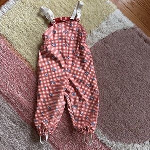 Zara Rubberized fleece lined rain dungarees. 2-3 years //98cm